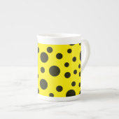 Modern Simple Black polka dot yellow pattern Porselein Kop (Voorkant rechts)