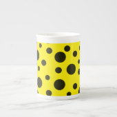 Modern Simple Black polka dot yellow pattern Porselein Kop (Voorkant)