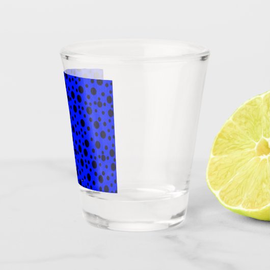 Modern Simple Black polka dot yellow pattern Shot Glas (Rechts)