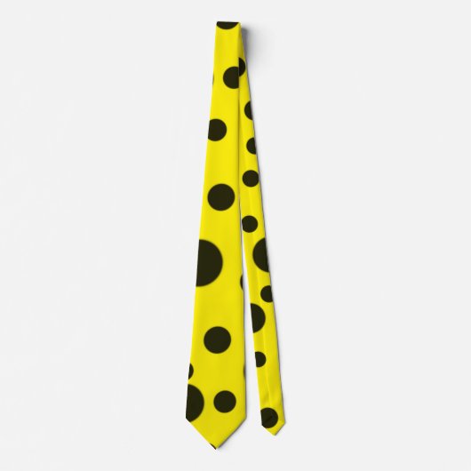 Modern Simple Black polka dot yellow pattern Stropdas (Voorkant)