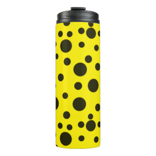 Modern Simple Black polka dot yellow pattern Thermosbeker