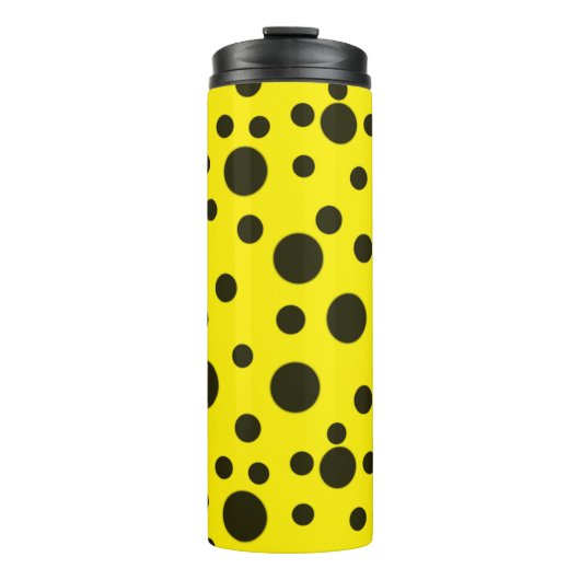 Modern Simple Black polka dot yellow pattern Thermosbeker (Voorkant)