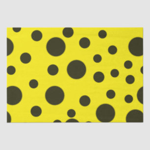 Modern Simple Black polka dot yellow pattern Tissuepapier