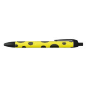 Modern Simple Black polka dot yellow pattern Zwarte Inkt Pen (Bovenkant)