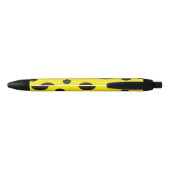 Modern Simple Black polka dot yellow pattern Zwarte Inkt Pen (Achterkant)