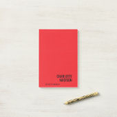 Modern Simple Black Red Minimalist Bold Text Name Post-it® Notes (Op bureau)