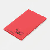 Modern Simple Black Red Minimalist Bold Text Name Post-it® Notes (Schuin)