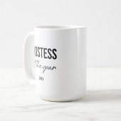 Modern Simple Black Script Personalized Hostess Koffiemok (Voorkant links)