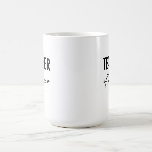 Modern Simple Black Script Personalized Teacher Koffiemok (Center)