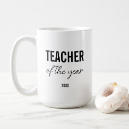 Modern Simple Black Script Personalized Teacher Koffiemok