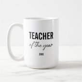 Modern Simple Black Script Personalized Teacher Koffiemok (Links)
