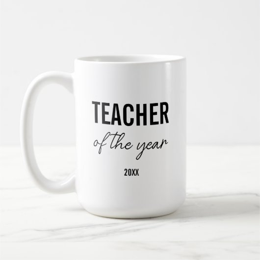Modern Simple Black Script Personalized Teacher Koffiemok (Links)