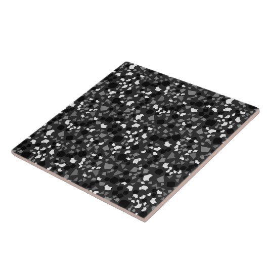 Modern Simple Black Terrazzo White Tegel Tegeltje (Zijkant)