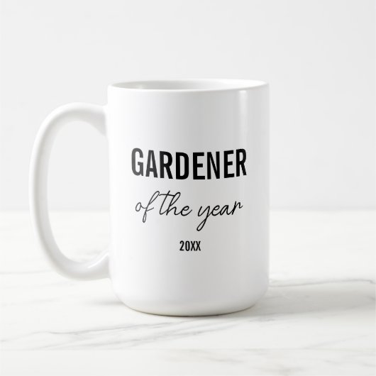 Modern Simple Black Typography Custom Gardener Koffiemok (Links)