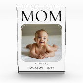 Modern Simple Black Typography I Love You Mom Fotoblokken (Voorkant)