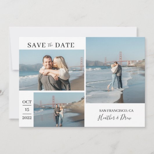 Modern Simple Black Wedding Elegant Save The Date (Voorkant)