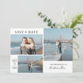 Modern Simple Black Wedding Elegant Save The Date (Staand voorkant)