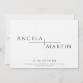 Modern Simple Black Wedding Invitation Kaart (Voorkant)