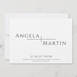 Modern Simple Black Wedding Invitation Kaart