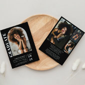 Modern Simple Black & White Arch Photo Afstuderen Kaart