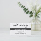 Modern Simple Black White Attorney Visitekaartje (Staand voorkant)