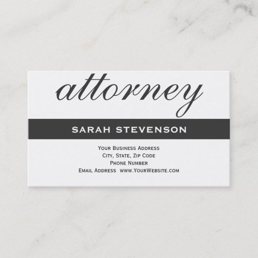 Modern Simple Black White Attorney Visitekaartje (Voorkant)