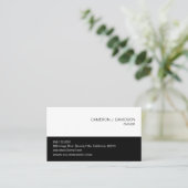 Modern Simple Black White-chic Company Visitekaartje (Staand voorkant)