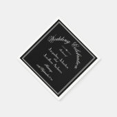 Modern Simple Black & White Custom Wedding Napkins Servet (Hoek)