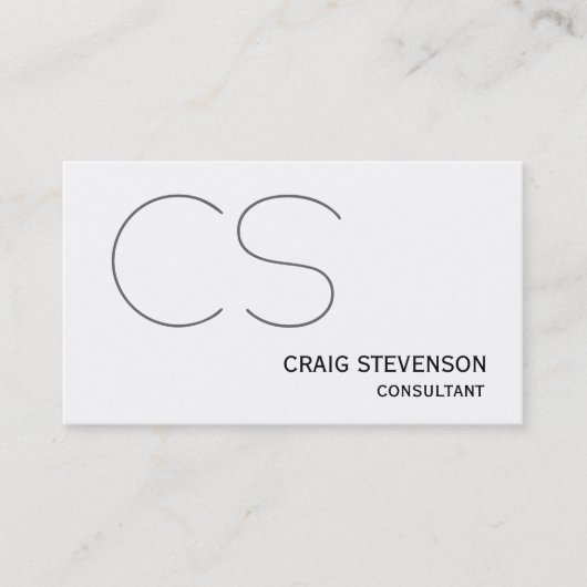 Modern Simple Black White Monogram Visitekaartje (Voorkant)