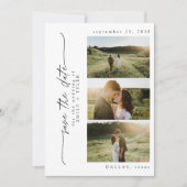 Modern Simple Black & White Photo Wedding Feestdagenkaart (Voorkant)