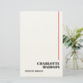 Modern Simple Black White Trendy Minimalist Plain  Briefpapier (Staand voorkant)