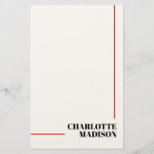 Modern Simple Black White Trendy Minimalist Plain  Briefpapier (Voorkant)