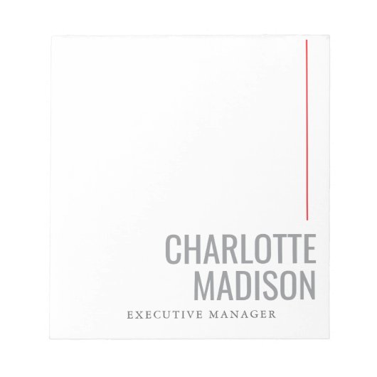 Modern Simple Black White Trendy Minimalist Plain  Notitieblok (Voorkant)