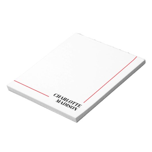 Modern Simple Black White Trendy Minimalist Plain  Notitieblok (Linkerzijde)