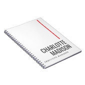 Modern Simple Black White Trendy Minimalist Plain  Notitieboek (Rechterzijde)
