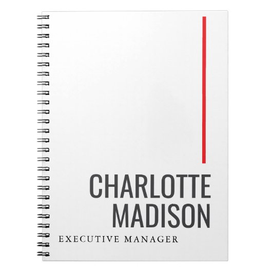 Modern Simple Black White Trendy Minimalist Plain  Notitieboek (Voorkant)