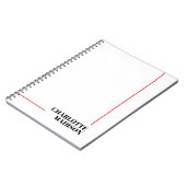 Modern Simple Black White Trendy Minimalist Plain  Notitieboek (Linkerzijde)
