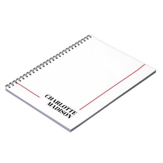 Modern Simple Black White Trendy Minimalist Plain  Notitieboek (Linkerzijde)
