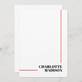 Modern Simple Black White Trendy Minimalist Plain  Notitiekaartje (Voorkant / Achterkant)