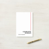 Modern Simple Black White Trendy Minimalist Plain  Post-it® Notes (Op bureau)