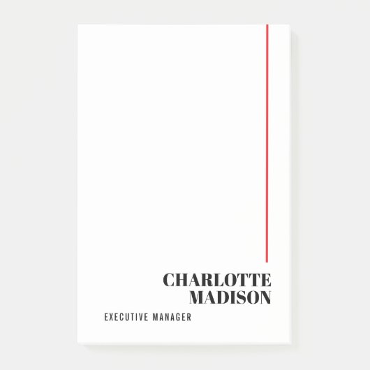 Modern Simple Black White Trendy Minimalist Plain  Post-it® Notes (Voorkant)