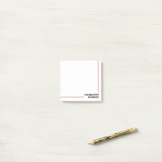 Modern Simple Black White Trendy Minimalist Plain  Post-it® Notes (Op bureau)