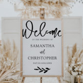 Modern Simple Black & White Welcome Weddenschap Poster