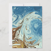 Modern Simple Blue Abstract Art Typography Wedding Kaart (Achterkant)