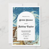 Modern Simple Blue Abstract Art Vrijgezellenfeest Kaart (Voorkant)