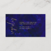 Modern Simple Blue Calligraphy Wedding Registry Informatiekaartje (Voorkant)