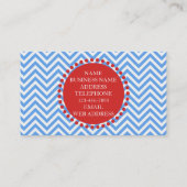 Modern Simple Blue Chevron Pattern Monogram Visitekaartje (Achterkant)