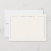 Modern Simple Blue Floral Flat Note Card Notitiekaartje (Voorkant)