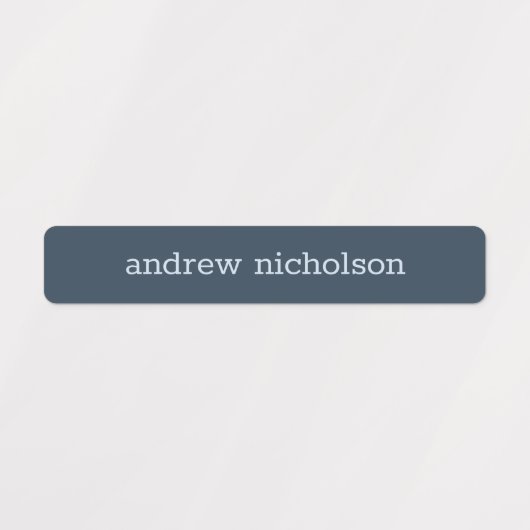 Modern Simple Blue Neutral Waterproof Name Labs Labels (Design 1)