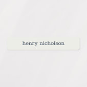 Modern Simple Blue Neutral Waterproof Name Labs Labels (Design 2)